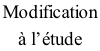 Modification  à l’étude